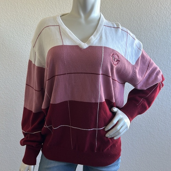Vintage 70s 80s La Mode Golf Tennis Argyle Sweater Cashmerlon Size Large - Picture 7 of 7